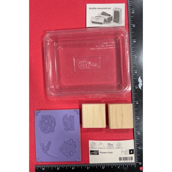 Stampin Up! Flower Lines Double-Mounted Stamp Set 116200 True Friend Unmounted - Picture 2 of 3